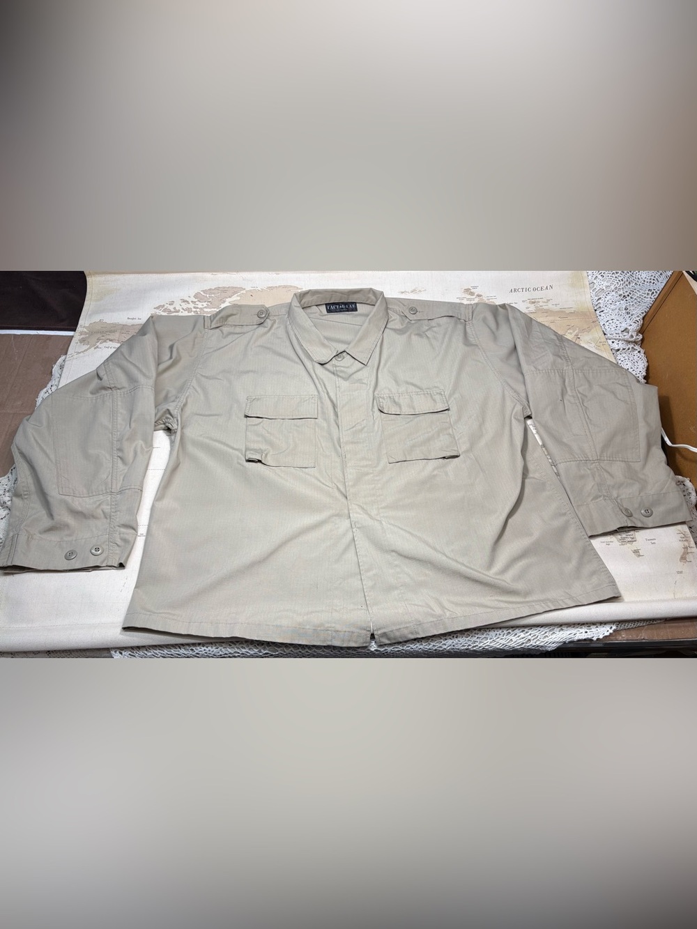 Tact Gear Take Command Shirt Men XL Khaki Ripstop BDU Military Uniform Top NWOT
